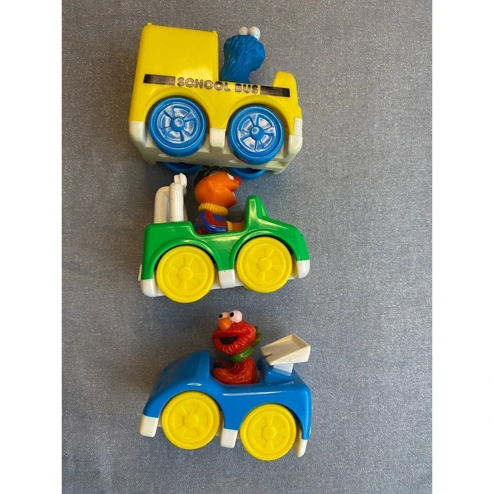 Tyco Playtime Sesame Street 1993 Cookie Monster Ernie Car Elmo Car Lot SKU20